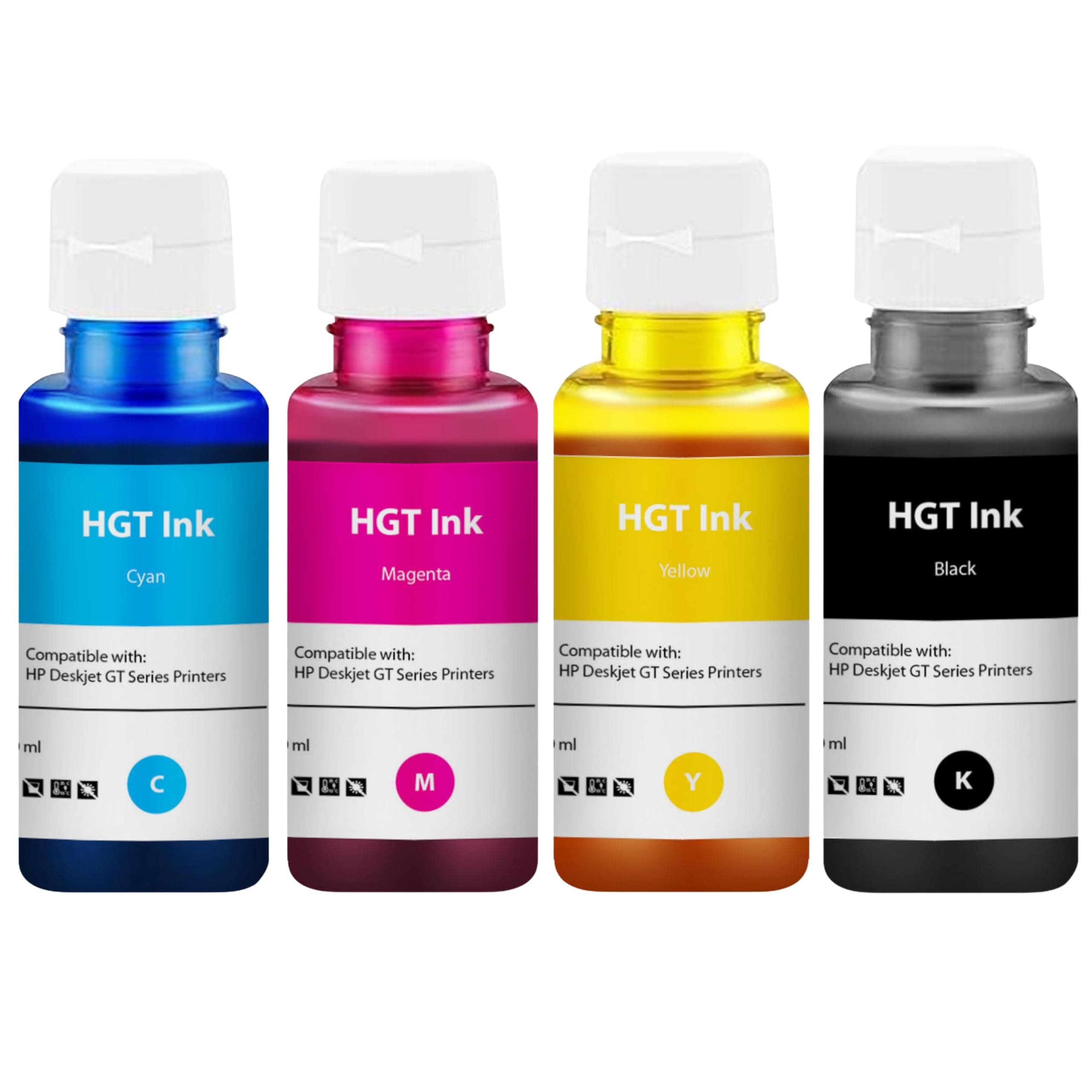 Needle 4x70gms GT52/GT53 Compatible Refill Ink | Made in India | for HP 5810 5811 5820 5821 115 116 117 310 315 319 410 415 416 419 457 Printers (CMYK)