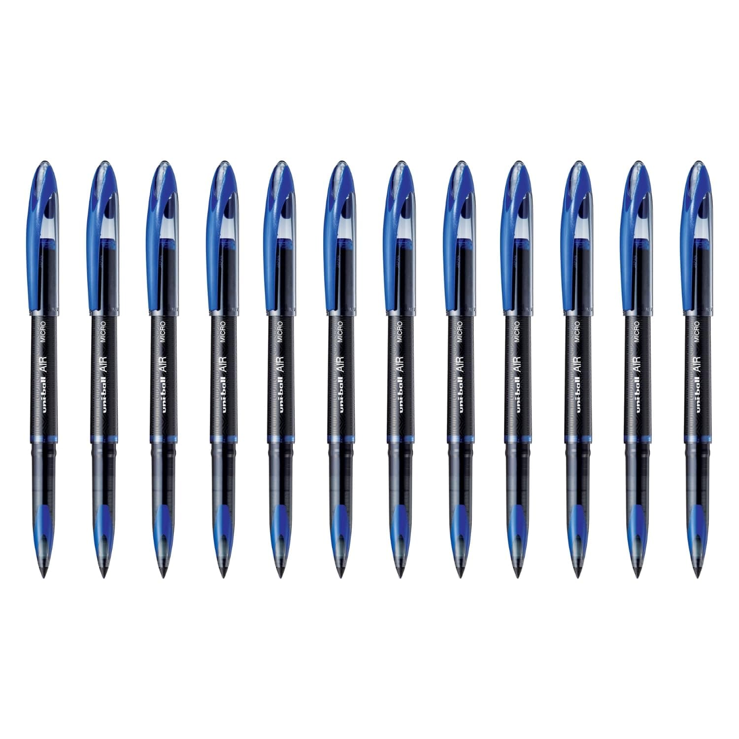 uni-ball Air UBA188M 0.5mm Roller Ball Pen | Blue Ink, Pack of 12 | Porous point adapts to your grip at any angle, marker-fluid ink with pen durability, water & fade-resistant uni Super Ink