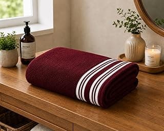 Kiyro 100% Cotton Towels for Bath | Towels for Bath Large Size Bath Towel - Soft & Absorbent | 450 GSM | 1 Piece Bath Towel for Men/Women | Urban Comfort | 70 cms x 140 cms - Maroon