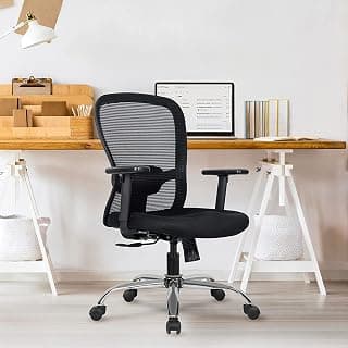 Green Soul Crystal V2 Mid Back Mesh Ergonomic Office Chair, Home Computer Desk Chair with Smart Synchro-Tilt Mechanism, 1D Adjustable Armrests, Adjustable Lumbar Support & Heavy Duty Metal Base