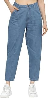 Tokyo Talkies Women's Tapered Fit Cropped Jeans| Mid-Rise| Jeans Pant