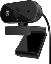 HP 320 FHD Webcam 1080 Full HD 30fps - Plug and Play Setup, Wide-Angle View for Video Calling on Skype, Zoom, Microsoft Teams and Other Apps/ 1 Year Warranty (53X26AA),Black