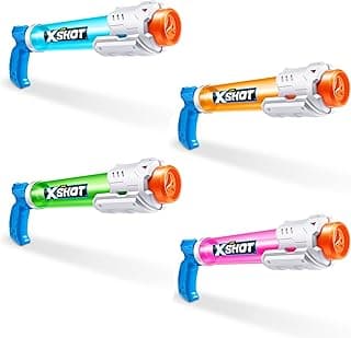 X-Shot Water Warfare Tube Soaker (Pack of 4) Small Water Blasters