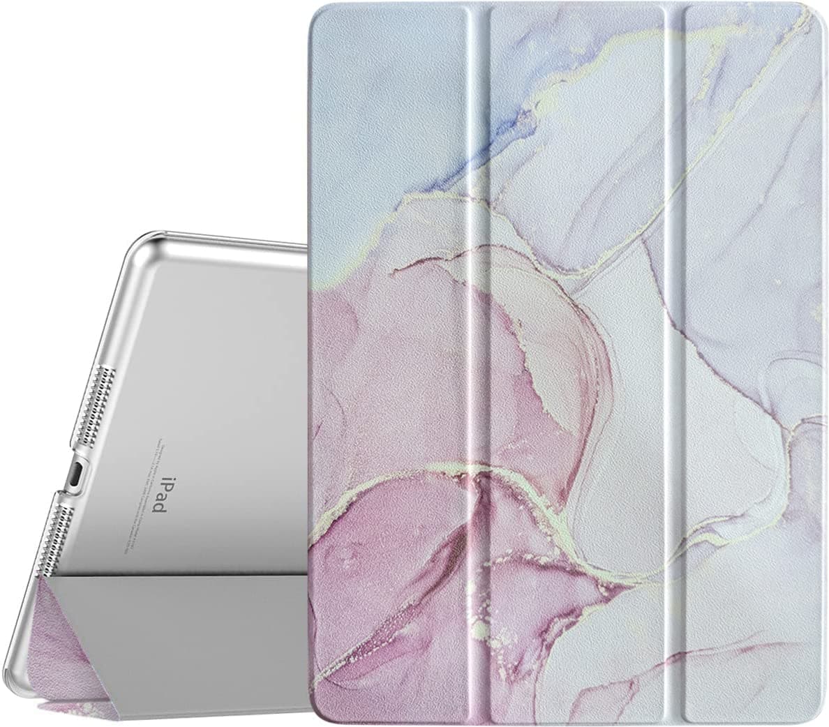 MOCA Case for 10.2 inch iPad 9th 8th 7th Gen 10.2" iPads 2021 2020 2019 Launch A2603 A2604 A2605 A2270 A2428 A2429 A2430 A2197 A2198 A2200 Flip Cover (10.2" iPad 9th 8th 7th Gen, Pink Marble)