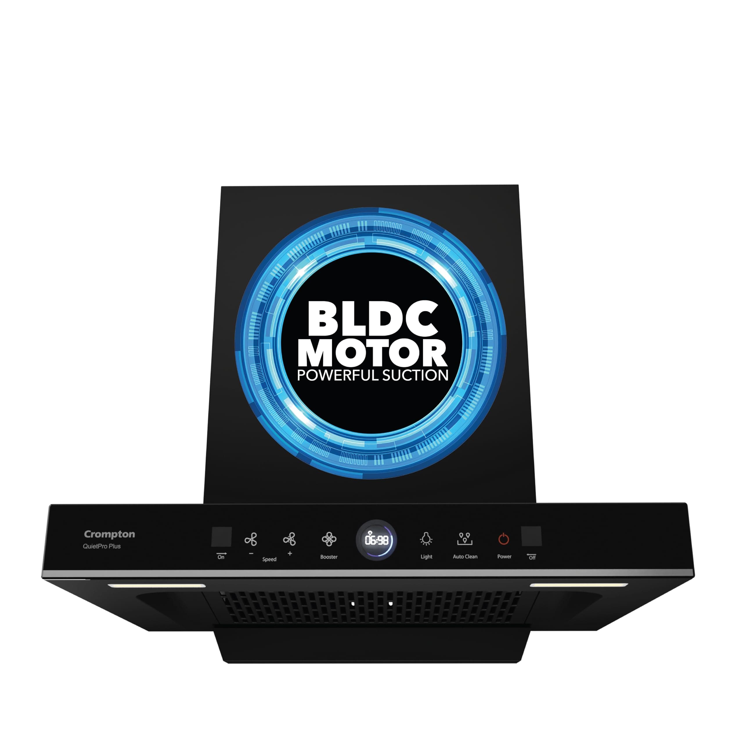 Crompton QuietPro Plus BLDC 1480m3/hr 60cm Box Chimney| Filterless Intelligent Autoclean| Smart On| Built In Oil Collector| Touch+ Motion Sensor Control|10Yrs Motor & 2Yrs Overall Warranty