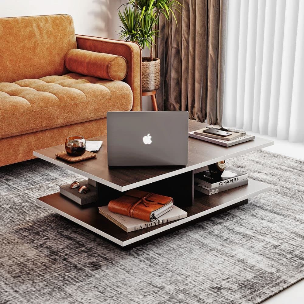 Wakefit Center Table | 1 Yr Warranty | Coffee Table for Living Room Wooden, Tea Table for Living Room Wooden, Sofa Table, Free Installation from Brand, Modern Multi-Functional & Wobble-Free(Excelsa)