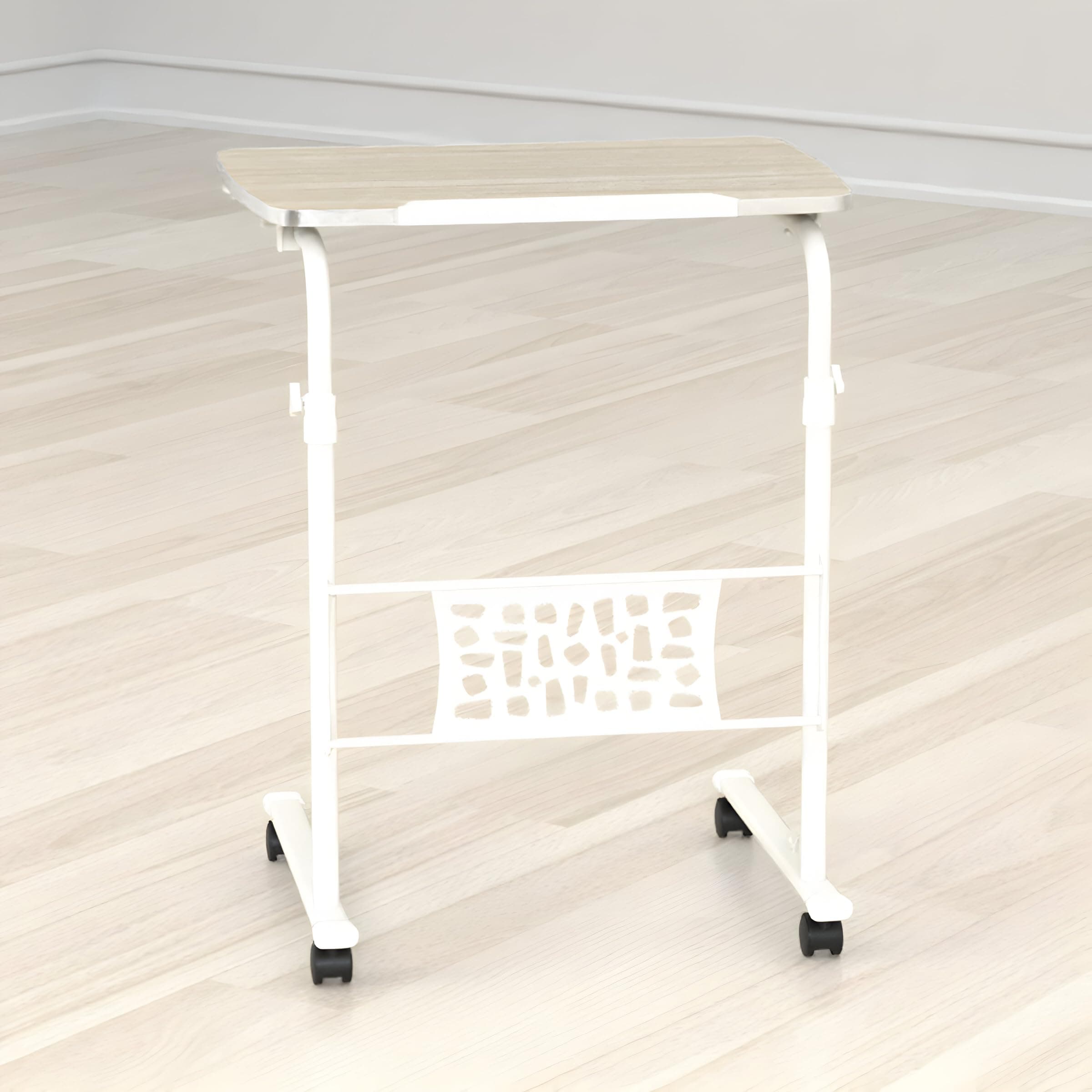 TABLE MAGIC Adjustable Height Laptop Table | Urban Raiser Sit & Stand Desk 75–110cm White | Laptop Table Foldable for Home | Mobile & iPad Holder | Compact Work & Study Table