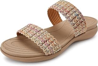 Mochi Women's Stylish Double Strap- Slip On Sandal