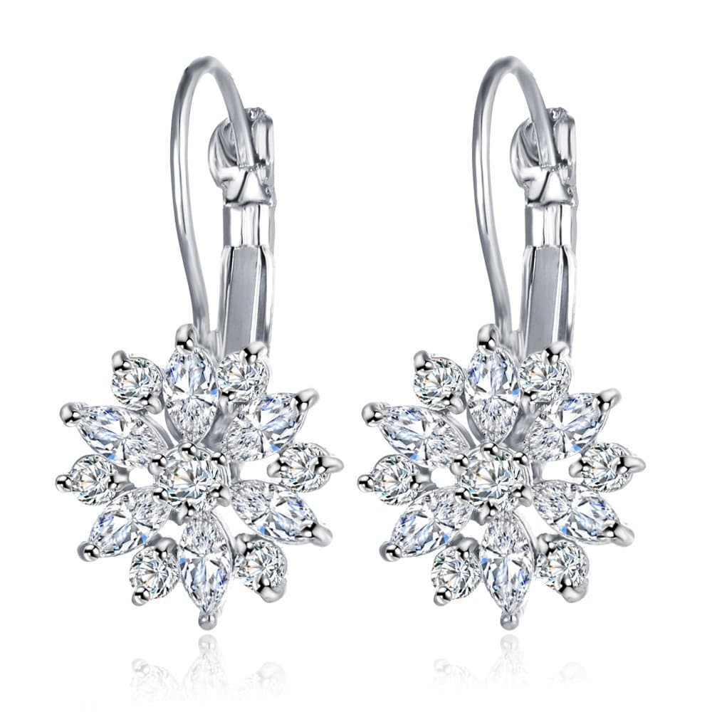 Shining Diva Fashion Latest 18k Gold Plated AAA Crystal Diamonds Earrings For Women & Girls