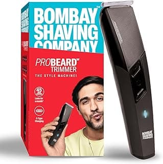 Bombay Shaving Company Pro Beard Trimmer For Men | 6 Beard Trimming Combs, Self-sharpening Stainless Steel Blades, Type C Charging Port | Beard Styling Trimmer | Travel Shaver | Gifts For Men