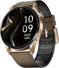 Boat Chrome Horizon, Premium Metal Body, Video Watch Faces, 1.51”(3.83cm) AMOLED Round Display, HRV & VO2 Max, Auto-Activity Detection, ASAP Charge, HRV Smartwatch for Men & Women (Coco Brown)