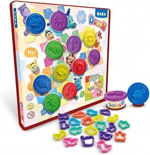 NARA Clay Dough Set for Kids with 11 Animal Shape Cutters, 50gms Each, Vibrant, Non-Toxic, Extra Soft Modeling Dough, Toys for Kids, Shaping, Sculpting, Creative Play Kit (Multicolor)