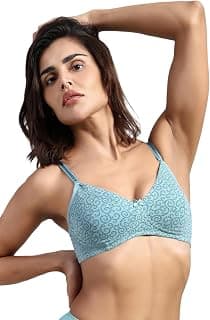Van Heusen Women's Everyday Cotton Bra|Medium Coverage|Non Padded|Non Wired|Seamless Moulded Cups|Anti Bacterial Tech| Keeps you Fresh|Sweat Absorbent|No Slip Soft Straps|Detachable Straps|Style 11001