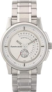 Fastrack Fastrack Go Skate Quartz Analog with Day and Date White Dial Silver Stainless Steel Strap Watch for Guys - NT3215SM01