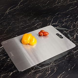 Clazkit Stainless Steel Chopping Board Vegetable,Fruit Cutting, Kneeding, Cake Prep, Heavy Duty Chopping-Board (Size 31.8CM X 21CM)