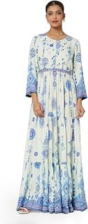 BIBA Women Viscose Rayon Tiered Printed Dress