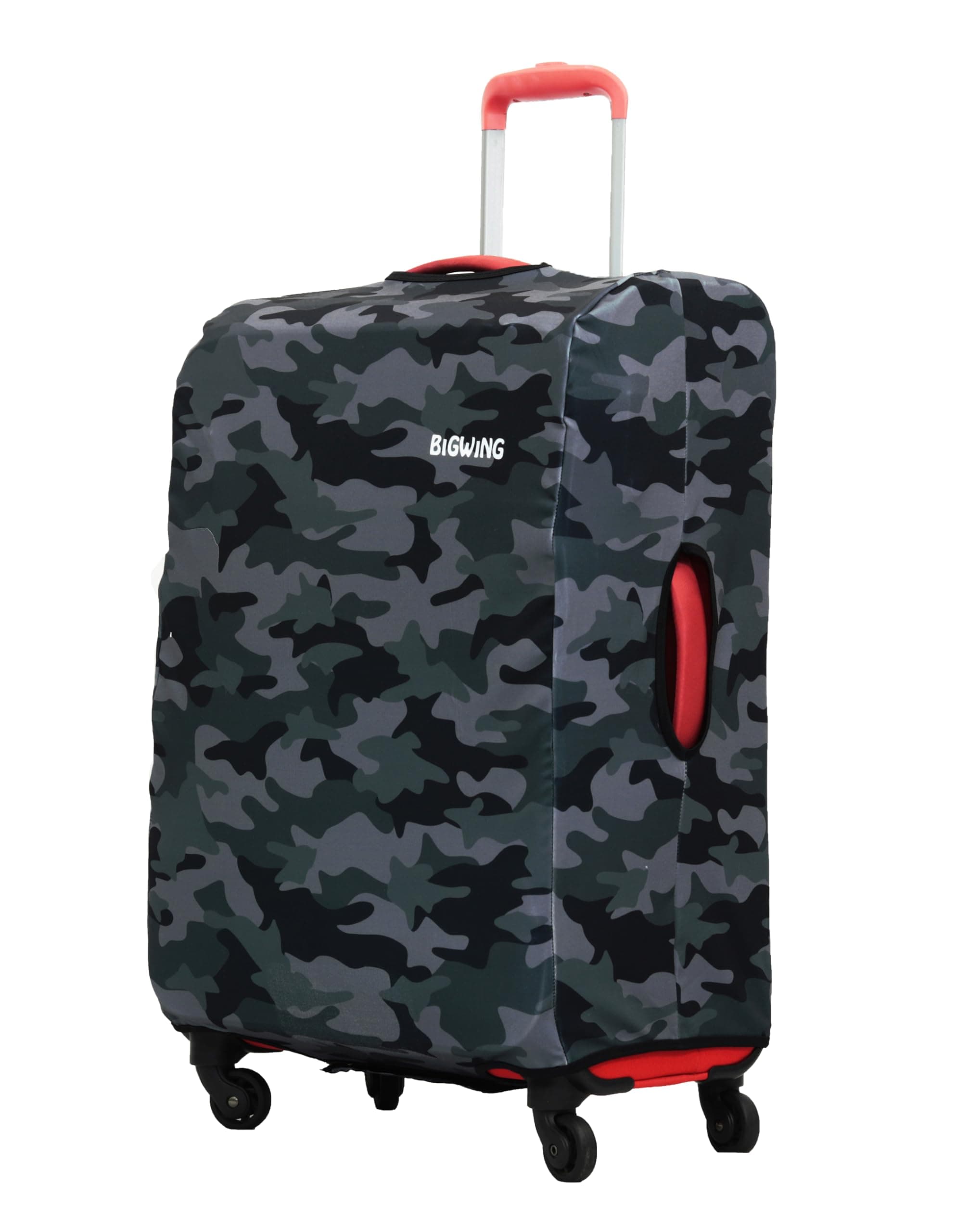 BIGWING Protective Cover in Polyester Fabric with Camouflage Print for | 28' Inch 75 cm Large Size | Soft Luggage Trolley Bag Cover (Fits Only On Fabric Trolley Bag)