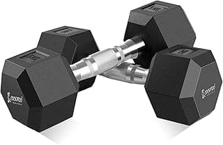 Cockatoo Rubber Coated Professional Hex Dumbbells (Pack of Two) ; Hex Dumbbells (5 Kg(Each))