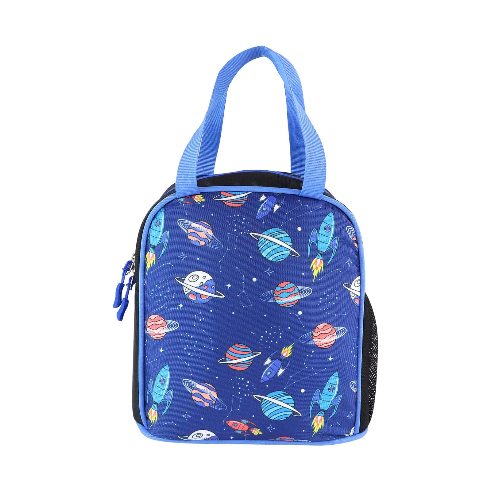 Smily Kiddos Joy Lunch Bag for Kids Violet Space Theme | Durable Polyester | Spacious 7 litersCapacity with One Main Compartment | Ideal Birthday Return Gift for Boys & Girls