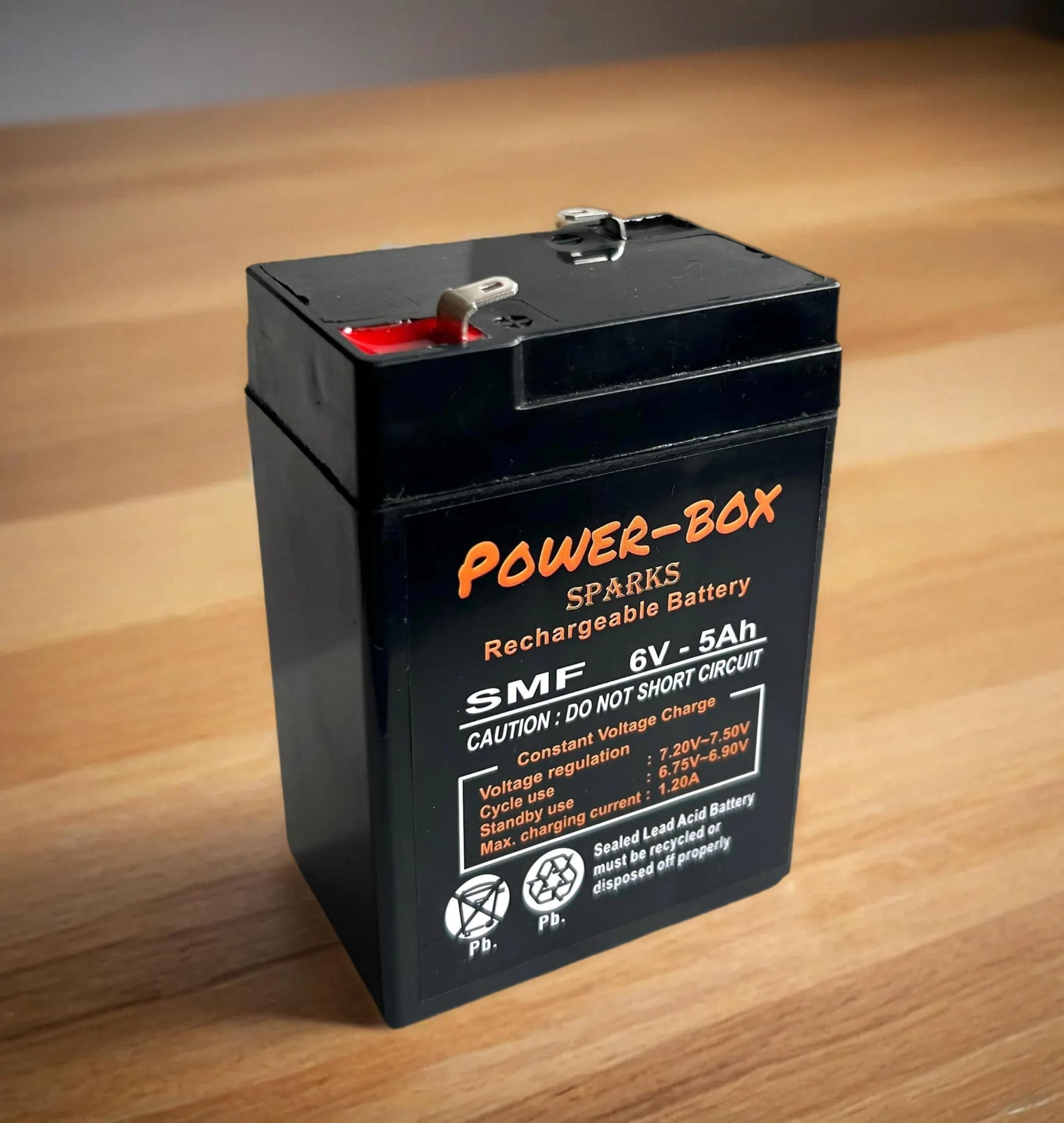 Powerbox Sparks 6 VOLT 5 AMPERE DRY BATTERY(SMF) for toy cars, emergency light, weighing scale, other 6 volt DIY