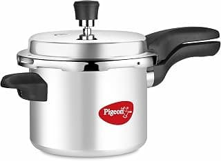 Pigeon by Stovekraft Calida Induction Base Aluminium Pressure Cooker with Outer Lid, 3 litres, Silver