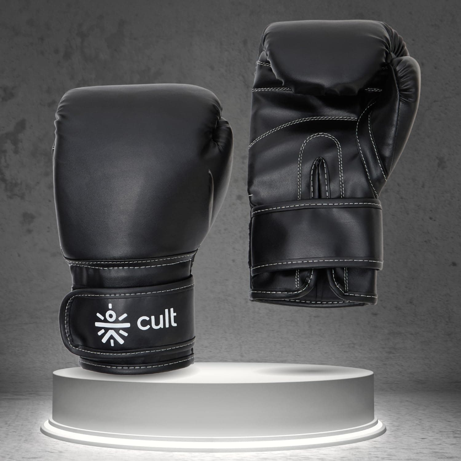 Cult Neo Boxing Gloves 12 OZ – Pro-Style Training Gloves for Sparring, Heavy Bag & Mitt Work – Premium PU Leather, Shock Absorbing Padding, Ergonomic Design with Wrist Support – Black