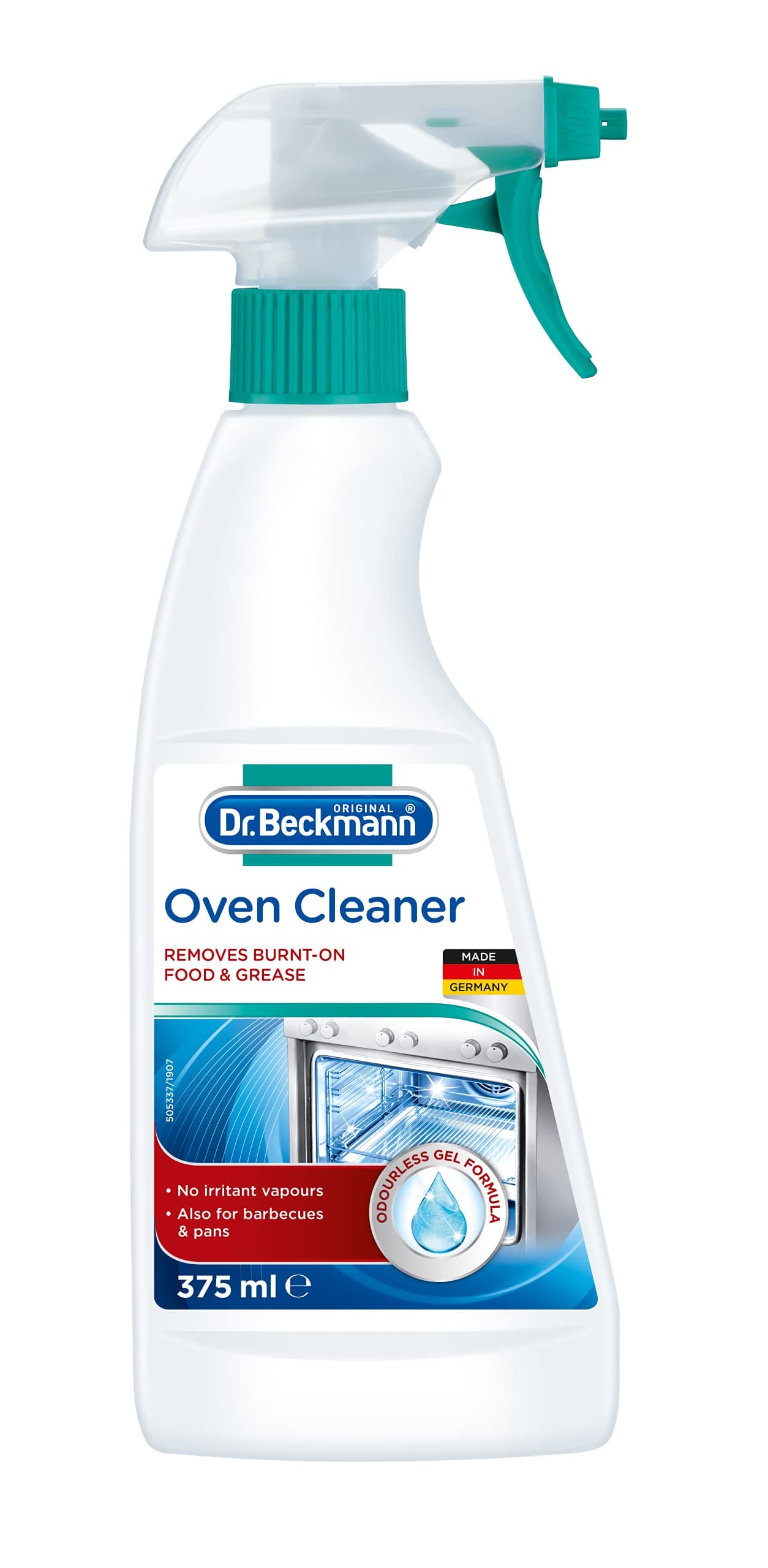 Dr. Beckmann Oven Cleaner Active Gel 375ml | Ultra Power Formula | Also Removes Tough Burnt-on Food From Barbecues, Frying Pans and Fireplace Screens
