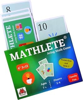 Mathlete Card Game, Math Card Game, Fun, Educational, Addition Subtraction Multiplication and Division Based, Improves Memory and Math Skills, Strategic Brain Game.