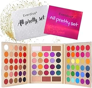Eyeshadow Palette, Semi-Matte Shimmery Glossy Metallic Eye Shadow Highlighters Contour Blush Powder All In One Makeup Pallet - 86 Colors