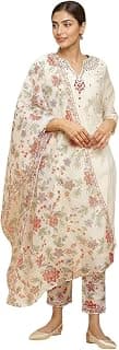 W for Woman Women's Viscose Solid Straight Kurta Sets With Slim Pants & Dupatta