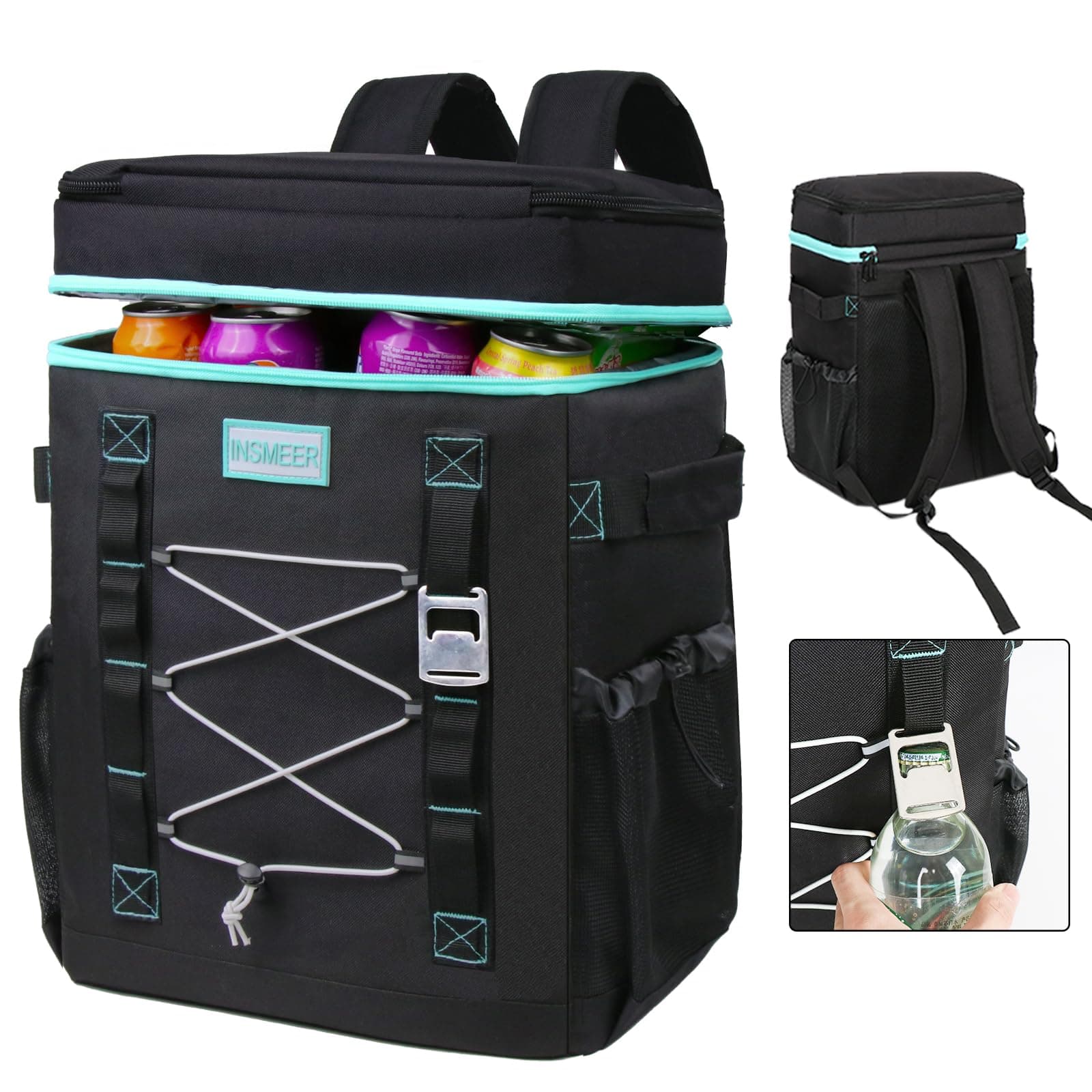 INSMEER Ice Box & Cooler Bag, 50 Cans/30L Insulated Lunch Bag, Portable Large Soft Chiller Ice Box for Car Camping Beach Picnic Travel Hiking Storage Beer