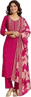 Libas Embroidered Viscose Straight Kurta With Trouser and Dupatta