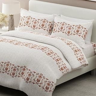 BOUTIQUE LIVING Siesta 100% Cotton 200 TC Ethnic Print King Bedsheet with 2 Pillow Covers (Size - 108 x 108 inches)