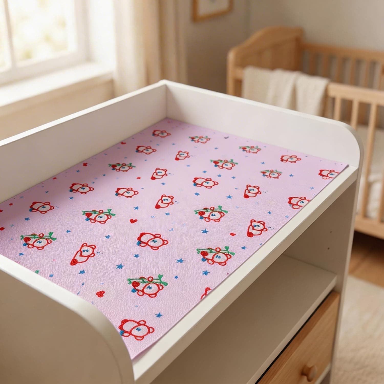 Trendy Home Non-Slip EVA Shelf Liner Roll, Anti Slip Mat for Kids Room, Kitchen, Drawer & Cabinet, Food Grade, BPA Free, Washable, Anti Microbial, Water Resistant, 45 cm x 1m, Pink, Pandro Love