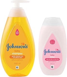 Johnson's Baby No More Tears Baby Shampoo 500ml & Baby Lotion (White, 200ml)