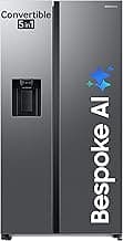 Samsung 633 L, 3 Star, Frost Free, Double Door, Convertible 5-in-1 Digital Inverter, Side By Side Refrigerator with AI, WiFi & Water & Ice Dispenser (RS78CG8543S9HL, Silver, Refined Inox)