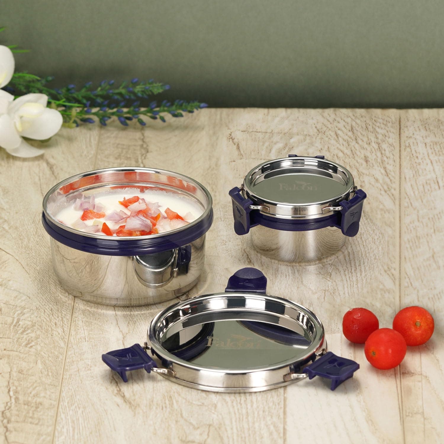 PDDFALCON EcoNxt Stainless Steel Lunch Box Set, Airtight Lids, Easy to Clean,100% Leakproof With BIS Certified, Jindal Seal & Made In India Perfect for Office, School 2-Piece Set (125ml+300ml)
