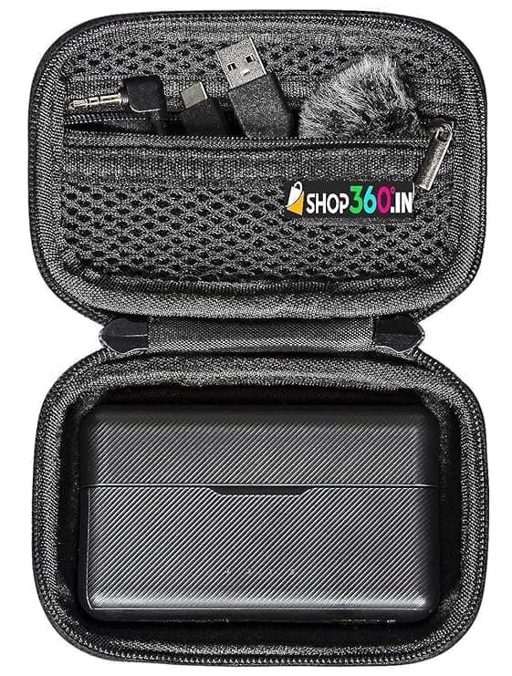Water Proof Storage Box for DJI Mic Kit Double Layer Bag PU Microphone Travel Pouch Handy Soft Anti- Dust with Travel Hike Hook + Lanyard Holds Dual Mike Set, Cable, Fur- 5 Years Warranty (Carry Case)