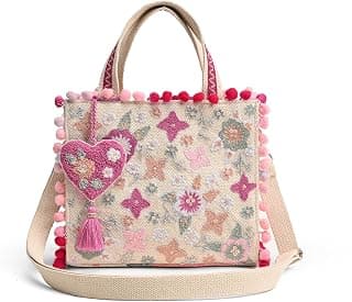 Boho Girl Boho Girl Mini Tote Bag for Women Whimsical Jacquard Handbag with Adjustable Strap Stylish and Elegant Ladies Crossbody Shoulder Purse, Sling Bag Perfect Birthday, Anniversary and Wedding Gift