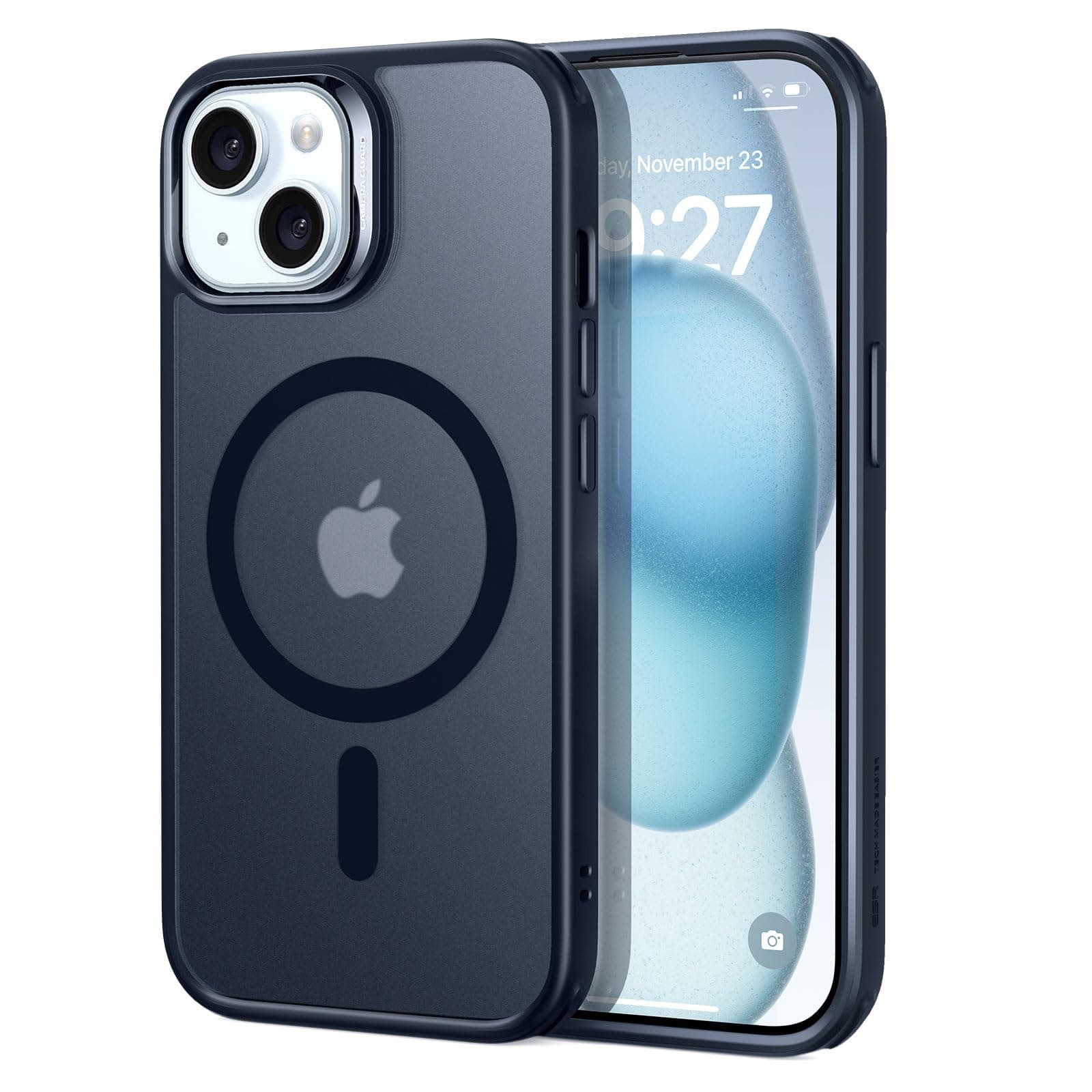 ESR For iPhone 15 Case, Compatible With Magsafe, Military-Grade Protection, Yellowing Resistant, Scratch-Resistant TPU Back, Magnetic Phone Protective Case For iPhone 15, Classic Series, Frosted Black