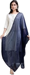 Miraan Women Pure Chiffon Solid Dupatta With Woven Border, 2.25 Meters Length (Chiffdup)