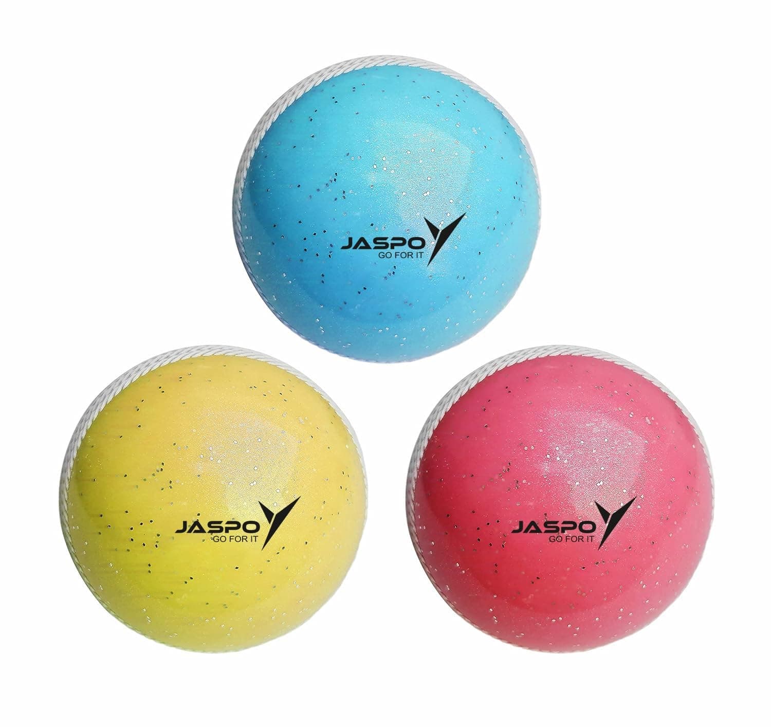jaspo T-20 Pro PVC Soft Cricket Balls (Pack of Three) 110 Gm. (Sparkle Multi)