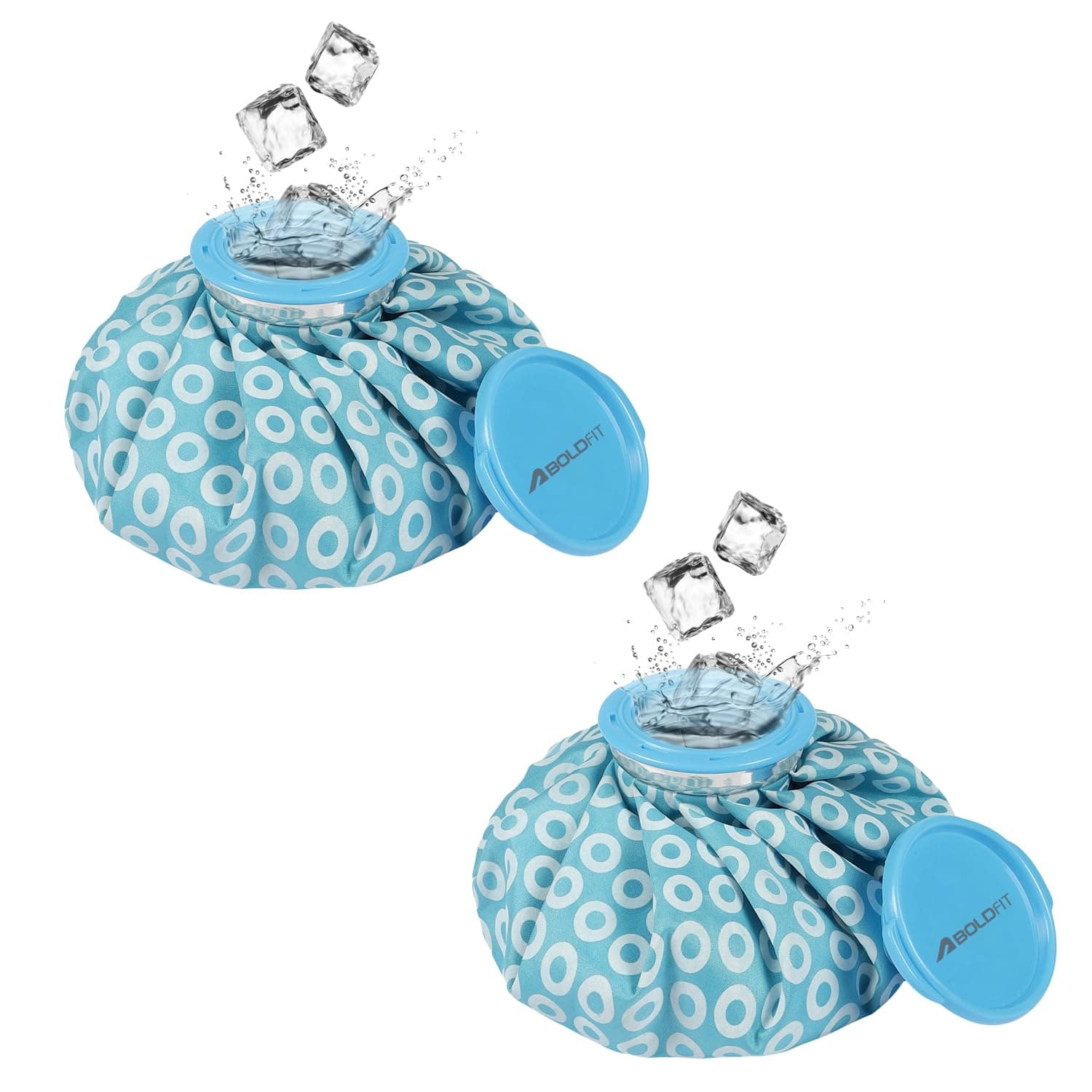 Boldfit Hot Water Bag Ice bag for Pain Relief Cold Ice Pack for Injuries, and Cold Therapy Comes with Leak-free Closure - Blue 7.5 Inch - Pack of 2