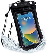 Robustt Floating Waterproof Mobile Pouch with Neck Lanyard | Air Cushion Float Protection & Touch Screen Compatible | Fits Smartphones Upto 7 Inch | Triple Seal Waterproof Cover for Beach, Rain, Pool