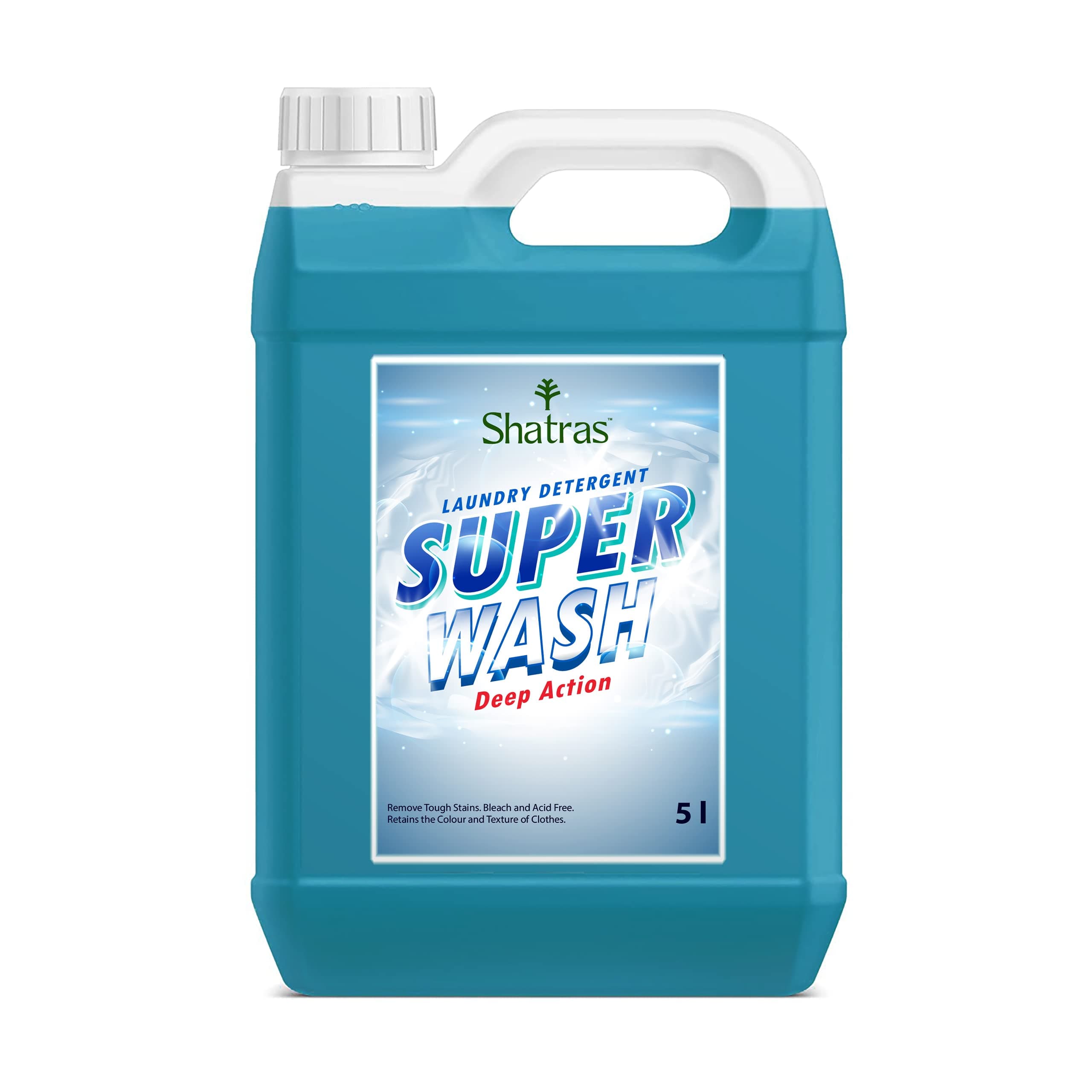 Super Wash Liquid Detergent, Laundry Liquid for Fabric Care, Suitable for Top-Load and Front Load Machine and Hand Wash, Concentrated Laundry Detergent - 5L