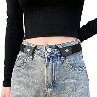 Sichumaria Buckle Free Elastic Belt for Women Jeans/Dresses, Ladies Belt for Jeans,Adjustable Belt for Women Jeans,Buckle-Free Invisible Elastic Waist Belt,No Buckle Belt for Women/Men