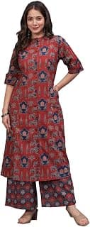 rytras Women Printed A-Line Kurta Set with Palazzo Pants