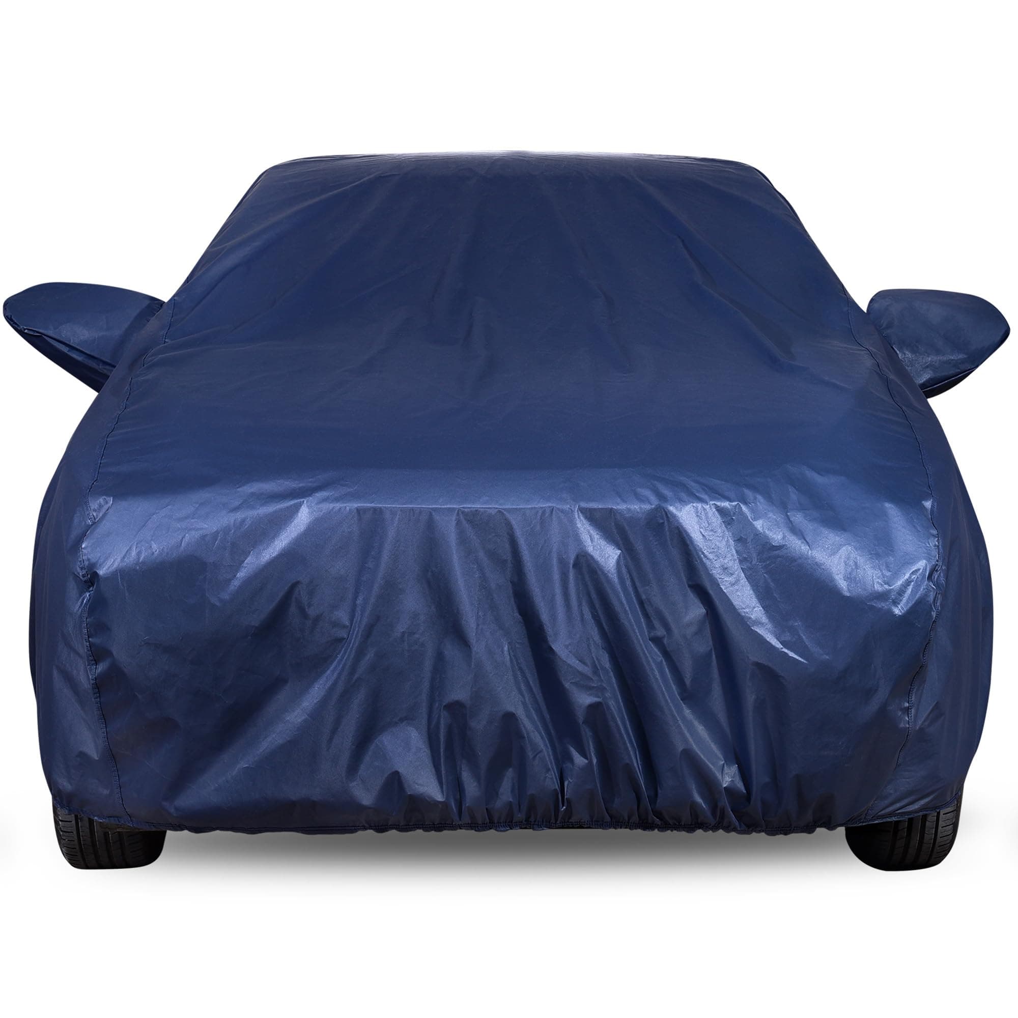 Autofact 210D SuperDuper Waterproof Car Cover for Hyundai Santro Xing (2003 to 2018) | All-Weather Protection, UV & Heat Resistant, Windproof with Buckle Belt, Scratch & Dust Proof, Navy Blue