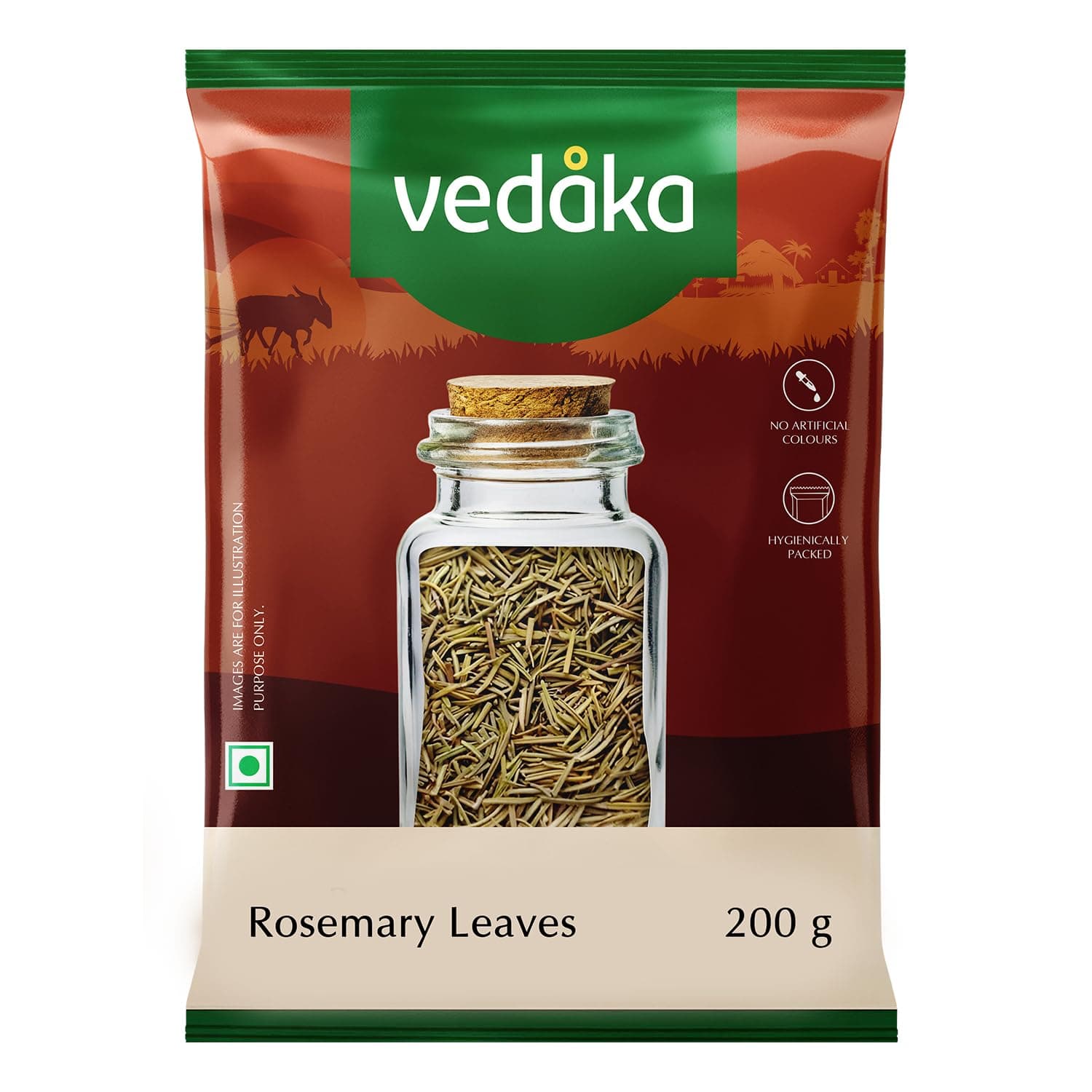 Amazon Brand - Vedaka Dried Rosemary Leaves | 200 g | Provides a Profusion in Taste and Aroma| No Artificial Colours & Preservatives