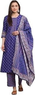 BIBA Women Cotton Printed Straight Suit Set